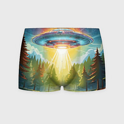 Трусы-боксеры мужские UFO In The Forest, цвет: 3D-принт