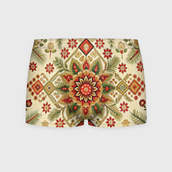 Трусы-боксеры мужские Стиль советского ковра узоры и орнамент, цвет: 3D-принт
