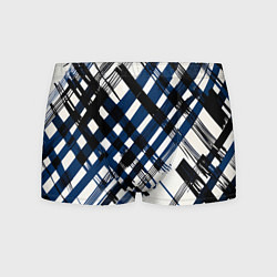 Мужские трусы Косая клетка бело-синяя