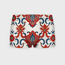 Мужские трусы Узор красно-синий на белом фоне
