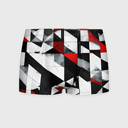 Трусы-боксеры мужские Red and black abstraction on a white background, цвет: 3D-принт