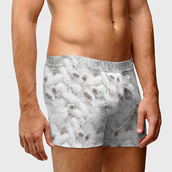 Трусы-боксеры мужские Ёлка с шишками в рождественский мороз, цвет: 3D-принт — фото 2