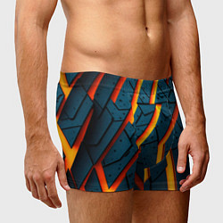 Трусы-боксеры мужские Металлическая броня и оранжевое свечение, цвет: 3D-принт — фото 2