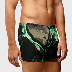 Трусы-боксеры мужские Зелёный разлом в камне, цвет: 3D-принт — фото 2
