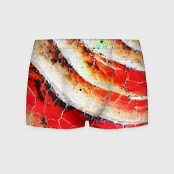 Трусы-боксеры мужские Красно-белая волнистая абстракция, цвет: 3D-принт