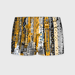 Трусы-боксеры мужские Cyberpunk pattern yellow, цвет: 3D-принт