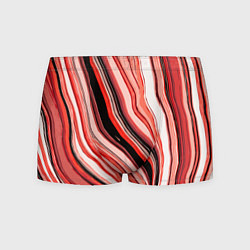 Трусы-боксеры мужские Волнистые вертикальные чёрно-красные полосы, цвет: 3D-принт