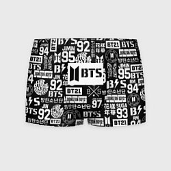Трусы-боксеры мужские Bangtan Boys pattern black, цвет: 3D-принт
