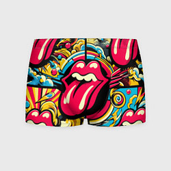 Мужские трусы Rolling Stones logo - pop art pattern