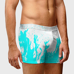 Трусы-боксеры мужские Голубой огонь текстура, цвет: 3D-принт — фото 2