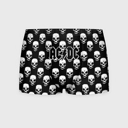 Трусы-боксеры мужские AC DC rock skull, цвет: 3D-принт