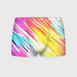 Трусы-боксеры мужские Брызги краски на белом фоне, цвет: 3D-принт
