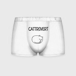 Трусы-боксеры мужские Интроверт-кот, цвет: 3D-принт