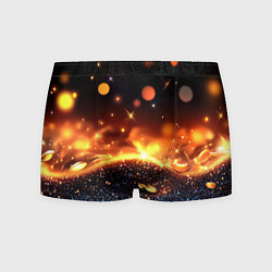 Трусы-боксеры мужские Оранжевое боке на черном, цвет: 3D-принт