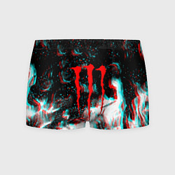 Трусы-боксеры мужские Monster energy огонь глитч, цвет: 3D-принт