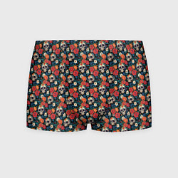Мужские трусы Черепа и цветы Santa Muerte
