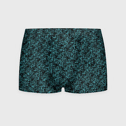 Трусы-боксеры мужские Чёрным с синим абстрактная текстура, цвет: 3D-принт