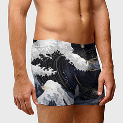 Трусы-боксеры мужские Волны моря с блестками, цвет: 3D-принт — фото 2