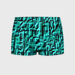 Трусы-боксеры мужские Неоновый голубой объёмный эффект, цвет: 3D-принт