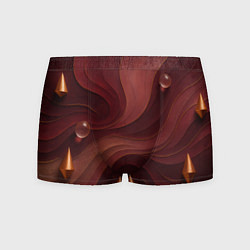 Мужские трусы Темно-бордовый волнистый узор