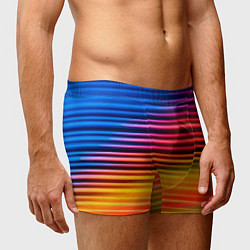 Трусы-боксеры мужские Полосатый градиент, цвет: 3D-принт — фото 2