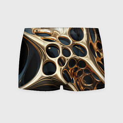 Трусы-боксеры мужские Черно-золотая абстракция, цвет: 3D-принт