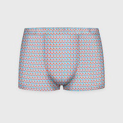 Трусы-боксеры мужские Красно-синие фигуры на белом фоне, цвет: 3D-принт