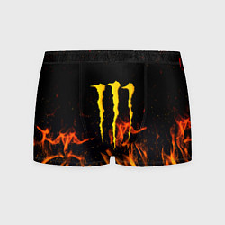 Трусы-боксеры мужские Monster energy orange fire, цвет: 3D-принт