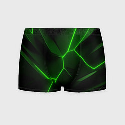 Трусы-боксеры мужские Зеленая текстура с неоном, цвет: 3D-принт