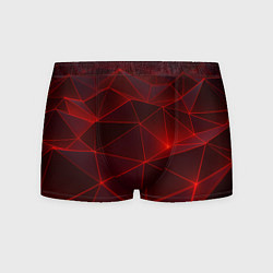 Мужские трусы Красные полигоны с неоном