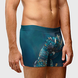 Трусы-боксеры мужские Попугай акварельный - big picture, цвет: 3D-принт — фото 2