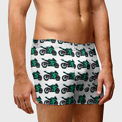 Трусы-боксеры мужские Motorcycle turquoise, цвет: 3D-принт — фото 2