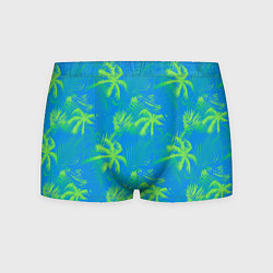 Трусы-боксеры мужские Palm light green light blue, цвет: 3D-принт