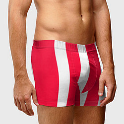 Трусы-боксеры мужские Color red white line, цвет: 3D-принт — фото 2
