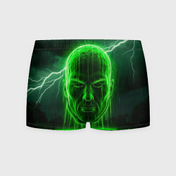 Трусы-боксеры мужские Неоновая голова, цвет: 3D-принт