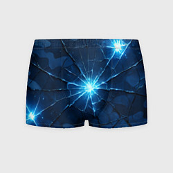 Трусы-боксеры мужские Синий камуфляж со вспышками, цвет: 3D-принт