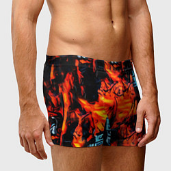 Трусы-боксеры мужские Абстрактная текстура рыжего пламени, цвет: 3D-принт — фото 2