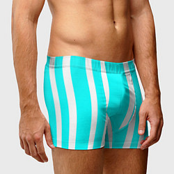 Трусы-боксеры мужские Color blue white stripes, цвет: 3D-принт — фото 2