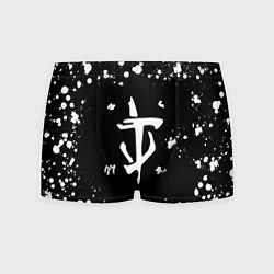 Трусы-боксеры мужские Doom брызги белых красок, цвет: 3D-принт