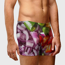 Трусы-боксеры мужские Микс из овощей - текстура, цвет: 3D-принт — фото 2