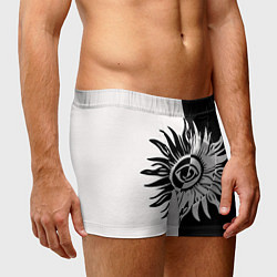 Трусы-боксеры мужские Солнце черно-белое, цвет: 3D-принт — фото 2
