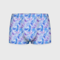 Мужские трусы Узор из голубых и сиреневых перьев