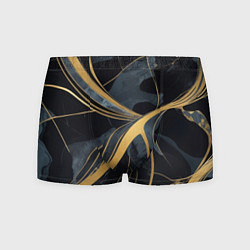 Трусы-боксеры мужские Мраморный узор с золотыми полосками, цвет: 3D-принт