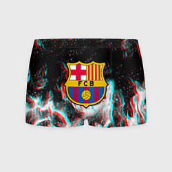 Трусы-боксеры мужские Barcelona огонь глитч, цвет: 3D-принт