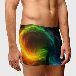 Трусы-боксеры мужские Разноцветный огонь абстракция, цвет: 3D-принт — фото 2