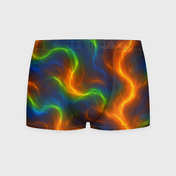 Трусы-боксеры мужские Разноцветное пламя и дым, цвет: 3D-принт
