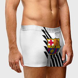 Трусы-боксеры мужские Barcelona черно белые полосы, цвет: 3D-принт — фото 2