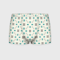 Трусы-боксеры мужские Узорчатый паттерн в квадратных ячейках, цвет: 3D-принт