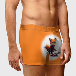 Трусы-боксеры мужские Cyber fox cub is a cool skateboarder - ai art, цвет: 3D-принт — фото 2