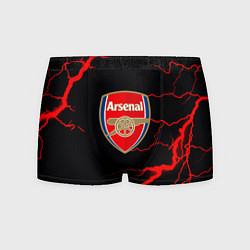 Трусы-боксеры мужские Arsenal красные молнии, цвет: 3D-принт